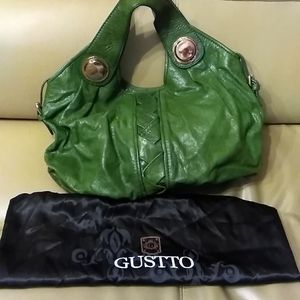 GUSTTO LARGE LEATHER HOBO BAG